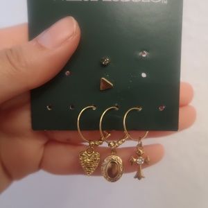 Gold Dainty Hoop and Stud Earrings